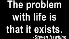 Text black and white black background stephen hawking