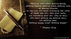 Text Books pens word writing Quotes motivational Stephen King 