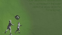 Text children green background madness television futuristic 