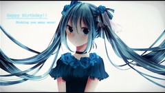 Text collar hatsune miku vocaloid twintails hair ornaments 