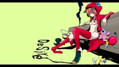 Text dolls Anime red eyes stockings hoodies smoking pipes anime 
