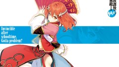 Text dress fighters navel earrings fans anime girls short hair 