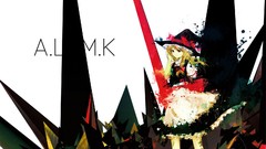 Text dress hats bows blondes long hair anime girls witches 