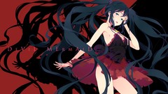 Text dress silhouettes bracelets long hair anime girls armpits 