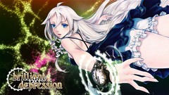 Text dress white hair watches long hair anime girls blue eyes 