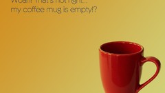 Text empty mugs cups