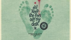Text feet Typography funny desks footprint