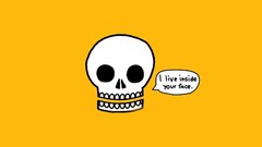 Text funny skulls minimalistic