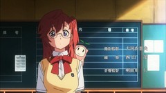 Text glasses bows sunlight anime girls classroom uniforms ano 