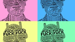 Text glasses font Fuck pop art men with glasses