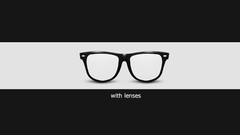 Text glasses minimalistic artwork grayscale