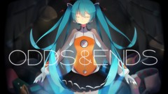 Text gloves skirts long hair closed eyes hatsune miku vocaloid 