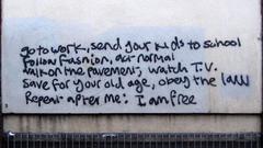 Text graffiti street art