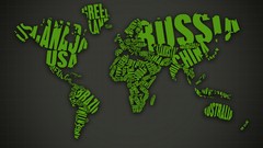 Text Green abstract Typography 3d cgi world map
