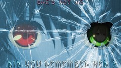 Text green eyes broken screen Another (anime series)
