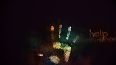 Text hands help minimalistic simplistic palm prints