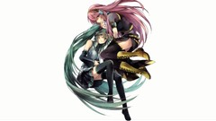 Text headphones white background anime girls boots hatsune miku 