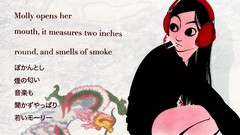 Text headphones white background Cigarettes smoking brunettes 