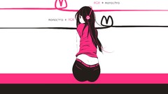 Text headphones white background Hearts Shorts sitting blouse 