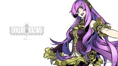 Text headphones white background navel skirts pink hair long 