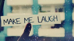 Text laughing window panes