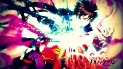 Text light red eyes red dress hugging pink hair long hair anime 