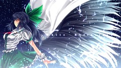Text lights wings feathers bracelets skirts long hair anime 