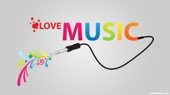Text love Music grey background