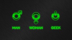 Text Men woman lights Symbols geek chrome