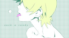 Text patterns Candies tongue blondes open mouth anime boys