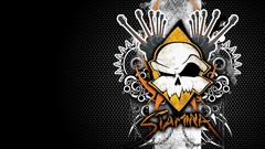 Text patterns skulls digital art stamina