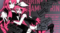 Text pink Anime monochrome pink hair vocaloid megurine luka 