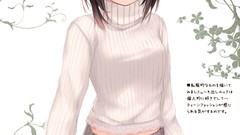 Text Plants navel skirts anime girls brown eyes brunettes short 