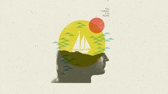 Text Sailboats faces minimalistic Simple Background Broken 