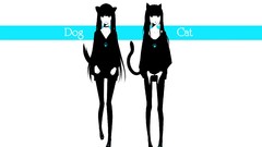 Text Shoes dress collar white background long hair anime girls 