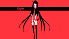 Text Shoes dress red background long hair anime girls twintails 