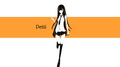 Text Shoes tie white background shirts skirts smiling long hair 