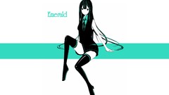 Text Shoes tie white background sitting shirts skirts smiling 