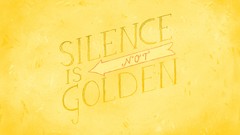 Text silence Typography yellow background golden