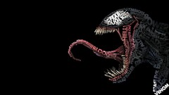 Text Typography black background Venom minimalistic portraits 