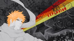 Text Typography bleach kurosaki ichigo orange hair anime boys 