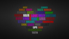 Text Typography Hearts