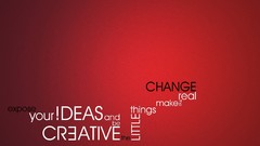Text Typography red background creativity change minimalistic