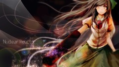 Text weapons bows skirts long hair lens flare brunettes yellow 