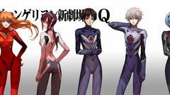 Text weapons glasses back white background white hair red eyes 