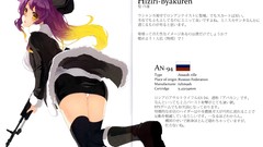 Text weapons Guns white background hats coat stockings blondes 