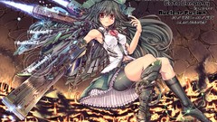 Text weapons socks red eyes bows long hair anime girls armpits 