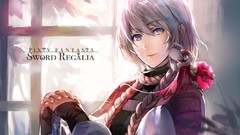 Text weapons white hair Swords long hair blue eyes braids pixiv 