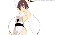 Text white background hollow bleach braids yellow eyes Simple 