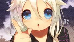 Text white hair faces blush long hair blue eyes braids vocaloid 